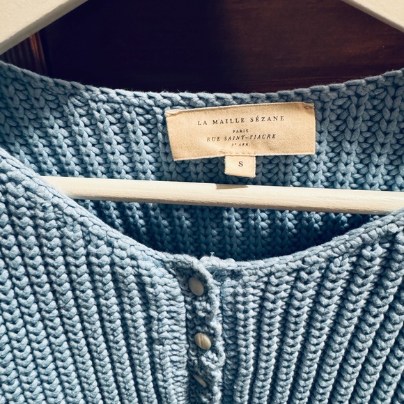Sezane Sky Blue Women's Cardigan - Picture 2 of 10